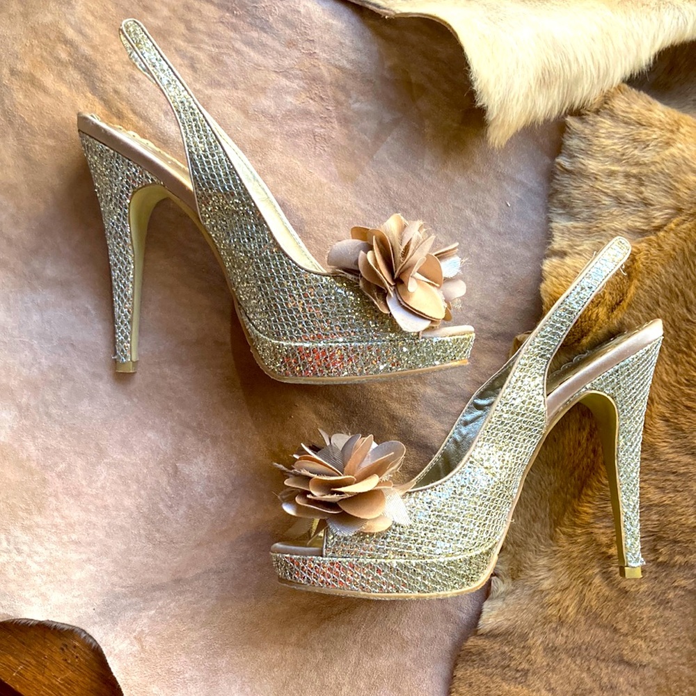 Lulu Townsend Glitter Peep-toe Stiletto